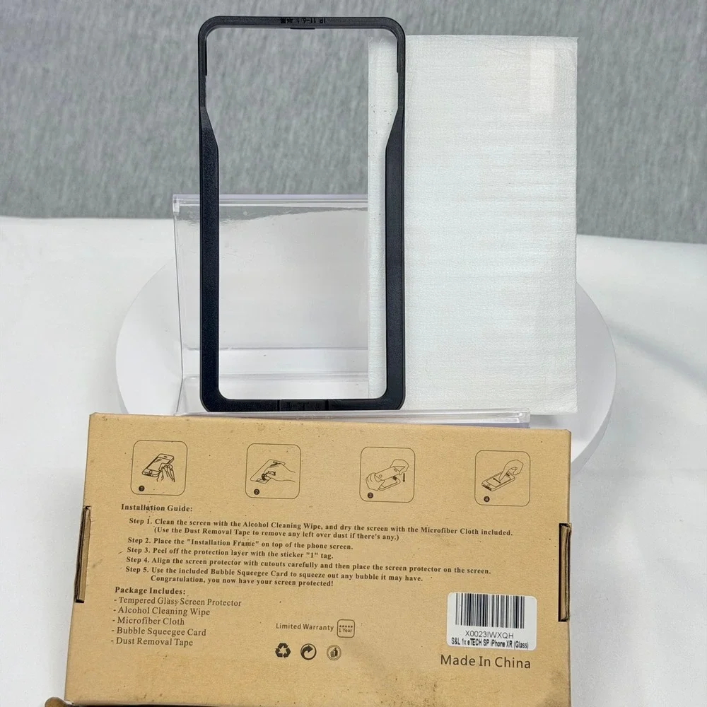 eTECH iPhone XR Tempered Glass Screen Protector 9H Hardness with Alignment Frame